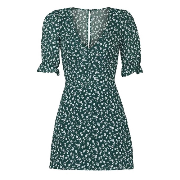 Reformation | Brielle Mini Dress Green Floral | 4 - Picture 9 of 9